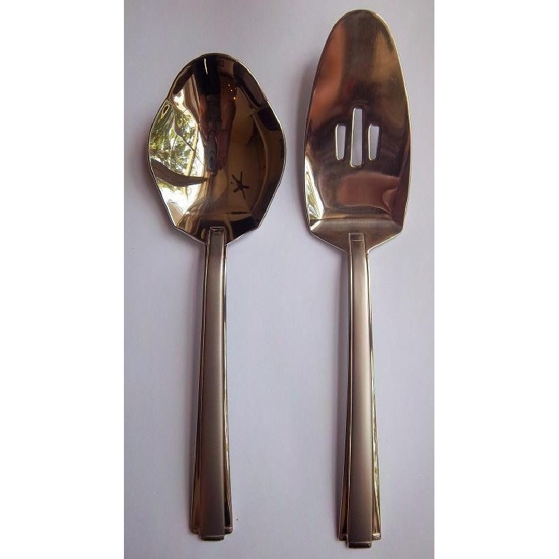 Oneida Satin Etage Servall & Casserole Spoon - USA MADE | Extra 30% Off Code FF30 | Finest Flatware